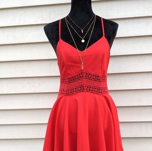 LuLu's Red Lace Cutout Dress